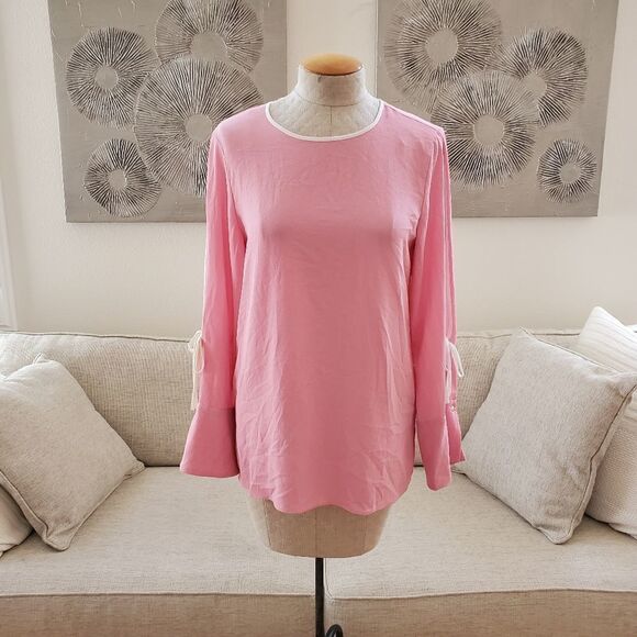 Vince Camuto Split Sleeve Top size Small in Pink - Picture 3 of 13